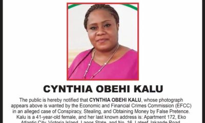 EFCC Declares Cynthia Kalu Wanted Over Alleged Fraud